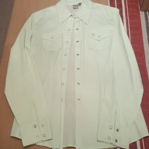 Cruel girl size large pearl snap lime green